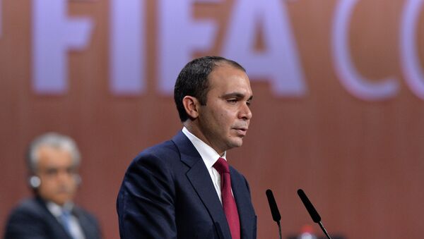Принц Али бин Аль-Хусейн во время выборов президента ФИФА в рамках 65-го Конгресса ФИФА в Цюрихе. Архивное фото