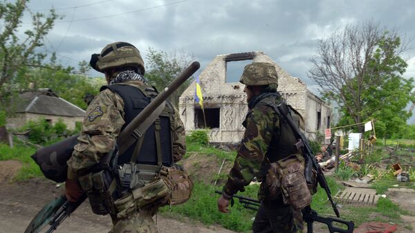 Украинские военнослужащие на позициях в районе Донецка. Архивное фото