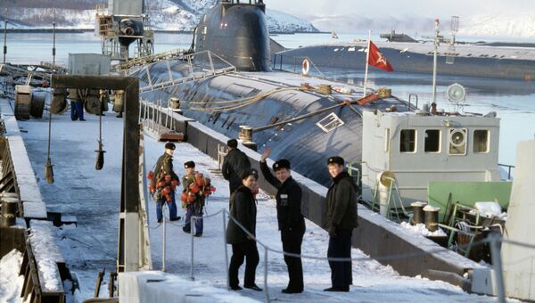 База атомных подводных лодок Северного флота. Архивное фото