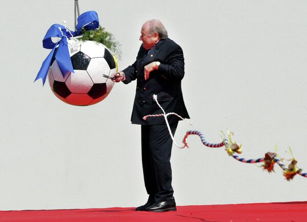 Президент ФИФА Йозеф Блаттер на церемонии начала строительства штаб-квартиры ФИФА в Цюрихе