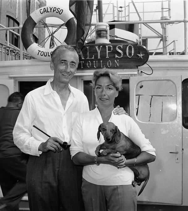 Французский океанограф Жак-Ив Кусто с женой Симоной