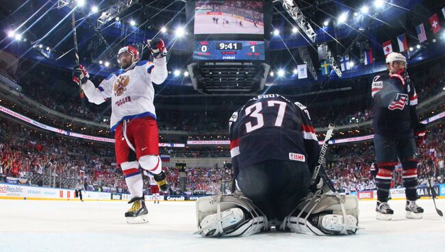 Хоккей. Чемпионат мира - 2015. Матч США - Россия. Архивное фото