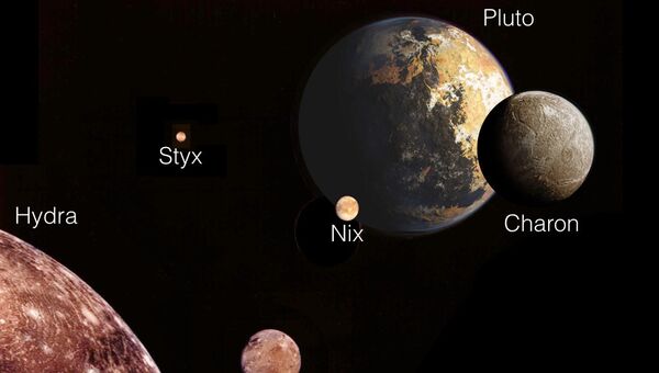 Спутники Плутона в представлении художника