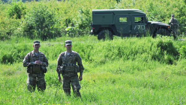 Американские военные во время учений Fearless Guardian на Украине. Архивное фото