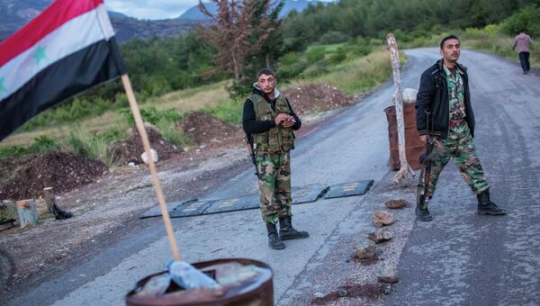 Сирийские военные на блокпосту в провинции Латакия, на границе с Турцией