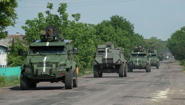 Колонна украинской бронетехники. Архивное фото