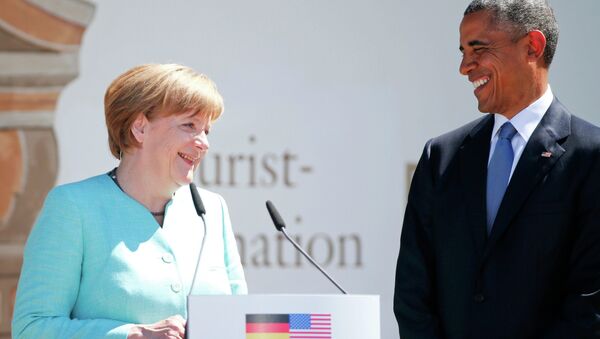 Ангела Меркель и Барак Обама в Крюне