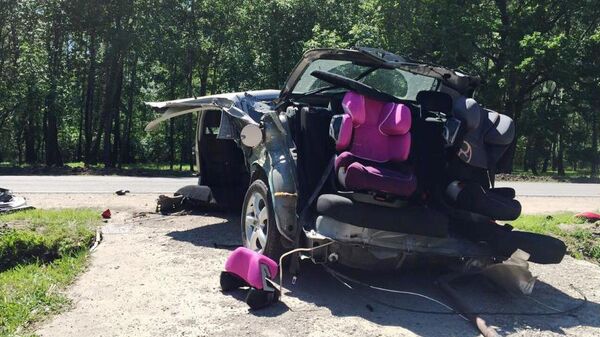 Автомобиль, пострадавший в ДТП в Москве