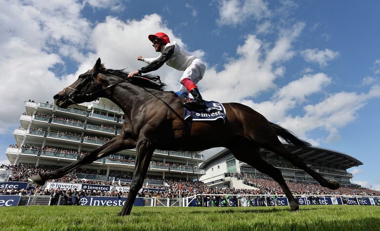 Наездник во время скачек Epsom Derby