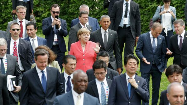 Лидеры стран участников саммита G7 в окрестностях замка Эльмау в Баварии. Архивное фото