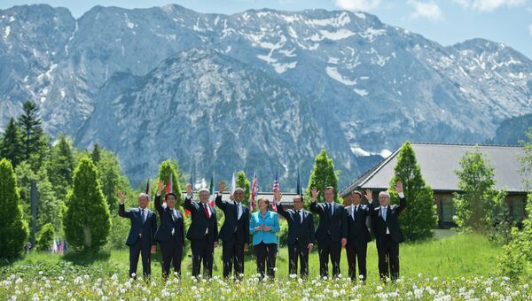 Групповая фотография лидеров G7 во время саммита в Германии