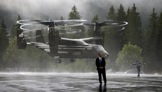 Вертолет администрации президента США после саммита G7