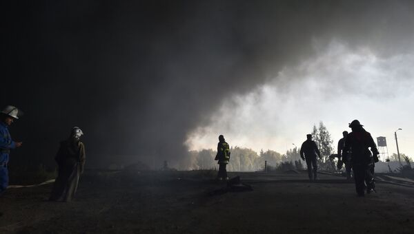 Пожар на нефтебазе в Киевской области. Архивное фото