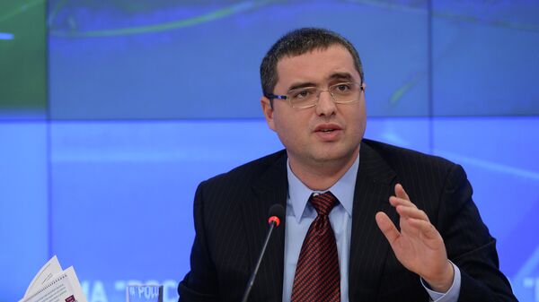Лидер молдавской партии Patria (Родина) Ренато Усатый на пресс-конференции в Москве