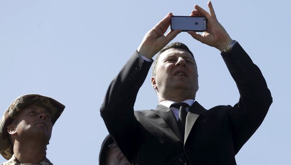 Президент Латвии Раймондc Вейонис на учениях НАТО Удар сабли