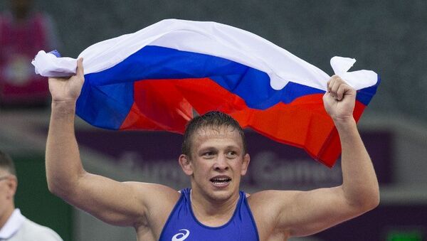 Российский борец греко-римского стиля Евгений Салеев стал победителем Европейских игр в Баку в весовой категории до 80 кг