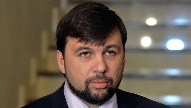 Заместитель председателя Народного Совета Донецкой Народной республики Денис Пушилиню. Архивное фото