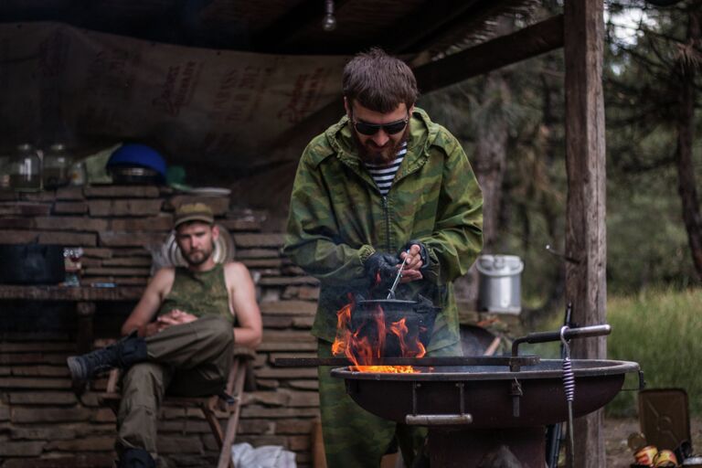 Позиции ополчения под поселком Марьинка в Донецкой области