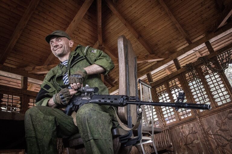 Позиции ополчения под поселком Марьинка в Донецкой области