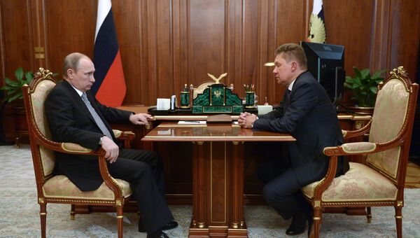 Президент РФ В.Путин на встрече с главой Газпрома А.Миллером. Архивное фото