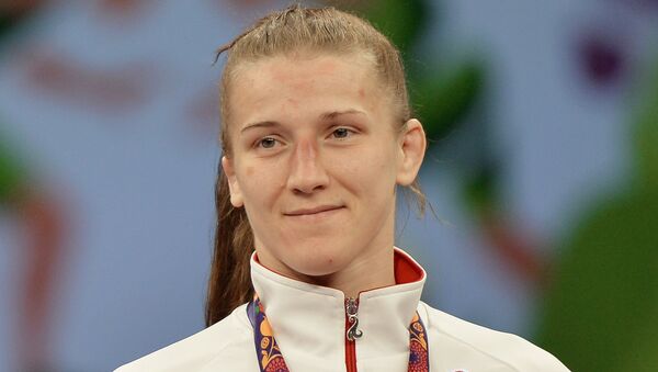 Валентина Исламова-Брик (Россия), завоевавшая бронзовую медаль в вольной борьбе на Играх в Баку