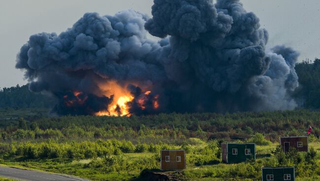 Взрыв во время демонстрационной программы Международного военно-технического форума Армия-2015