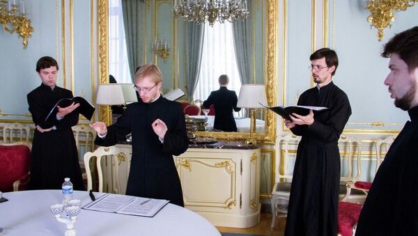 Репетиция хора Санкт-Петербургской православной духовной академии