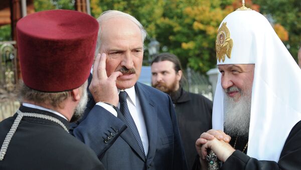 Патриарх Кирилл и президент Белоруссии А.Лукашенко. Архивное фото