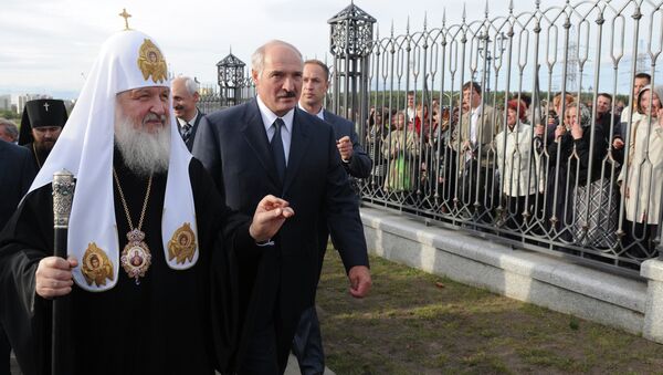 Патриарх Кирилл и Александр Лукашенко. Архивное фото