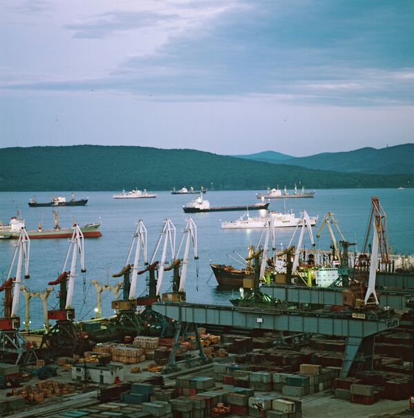Вид на бухту Золотой Рог и Владивостокский порт