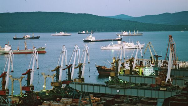 Вид на бухту Золотой Рог и Владивостокский порт. Архивное фото