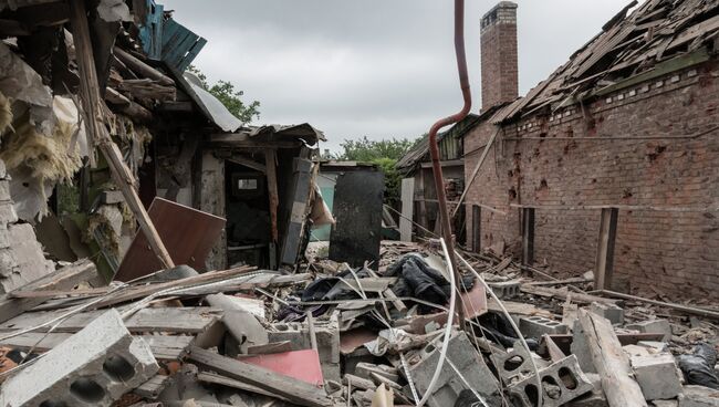 Последствия обстрела Горловки. Архивное фото