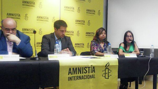 Пресс-конференция в Мадриде представителей Международной Амнистии, посвященная проблеме выселений из-за невыплаты ипотеки