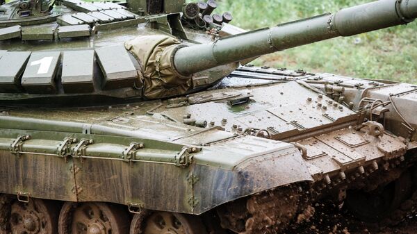 Танк Т-72Б3 на всеармейских соревнованиях по танковому биатлону. Архивное фото
