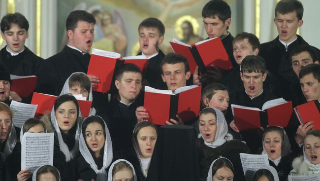 Пасхальное богослужение в Киево-Печерской Лавре