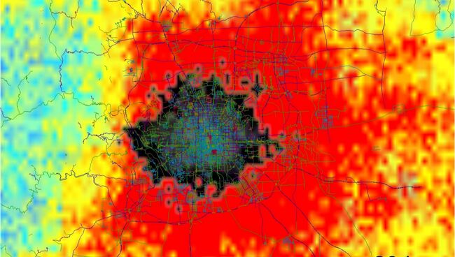 Спутниковый снимок Пекина в 2000 году