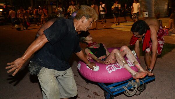Раненые в результате взрыва в парке развлечений в городе Синьбей, Тайвань