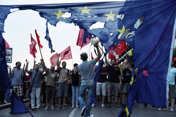 Акция протеста в Салониках, Греция