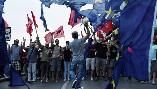 Акция протеста в Салониках, Греция