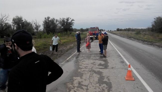 На месте ДТП с участием междугороднего автобуса в Волгоградской области