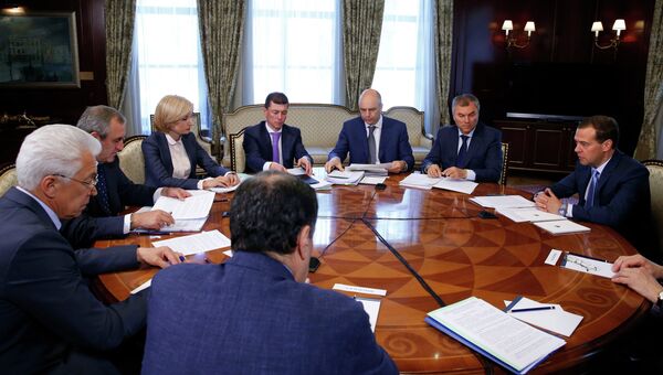 Премьер-министр РФ Д.Медведев провел встречу с руководством партии Единая Россия