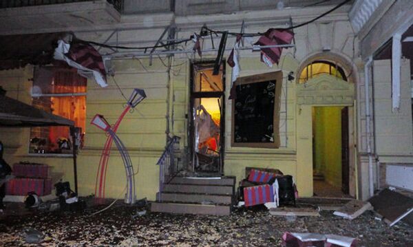 Место взрыва у ресторана в Одессе, Украина