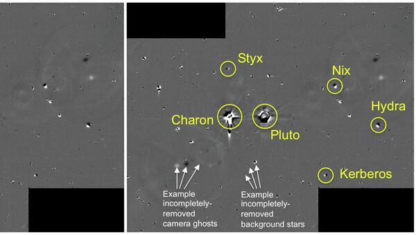 Один из фрагментов карты опасности, составленной по снимкам с зонда New Horizons