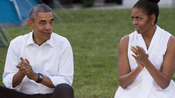 Президент США Барак Обама с супругой Мишель