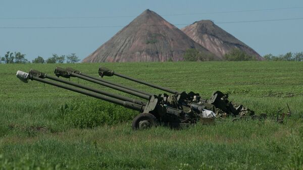 Украинская артиллерия на позициях в Донбассе. Архивное фото