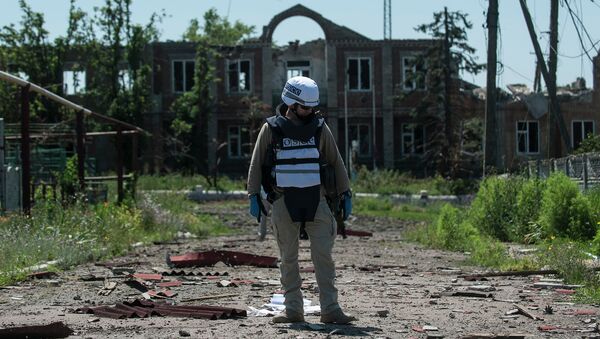 Наблюдатель миссии ОБСЕ под Донецком. Архиваное фото