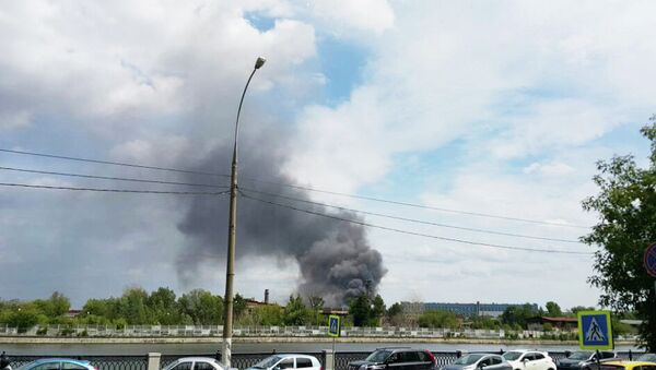 Пожар на заводе ЗИЛ в Москве