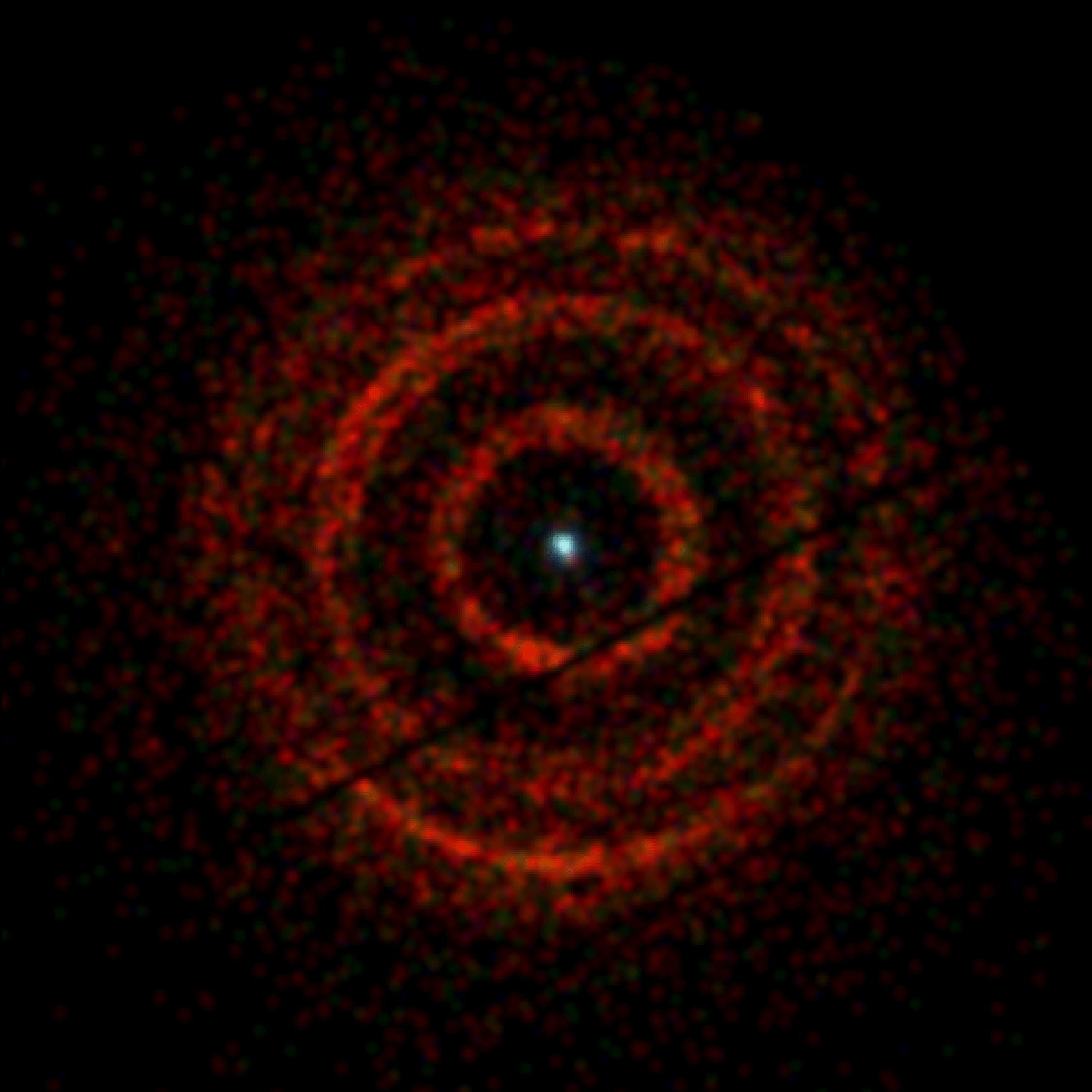 Анимационное изображение колец рентгеновского исзучения, испускаемых черной дырой V404 Лебедя