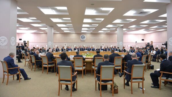 Заседание Совета глав государств-членов ШОС в расширенном составе.