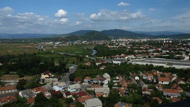 Вид города Мукачево, Украина